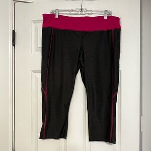 Xersion Charcoal Gray and Pink Workout Capris